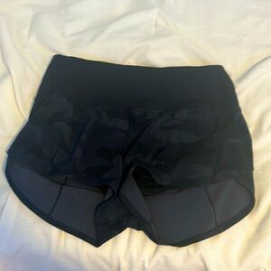 Lululemon Black Camo Speed Up High-Rise Lined Short 2.5"